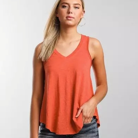 Altar'd State Burnout Orange V Neck Sleeveless Tank Top Size XS NWOT - Picture 1 of 6